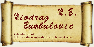 Miodrag Bumbulović vizit kartica